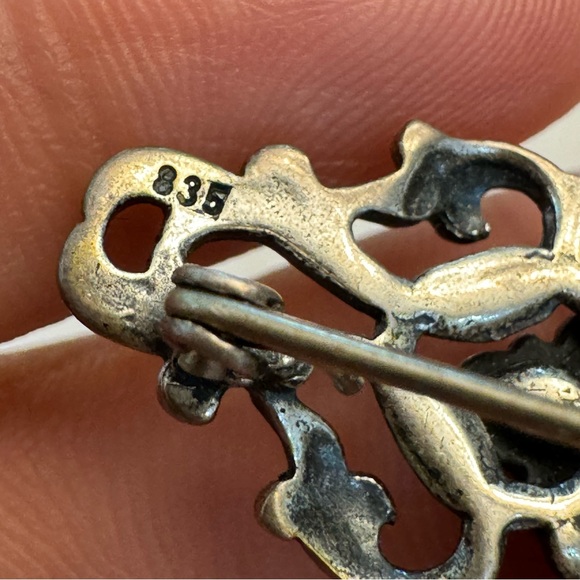 BLACHIAN Antik Schmuck Signed BAS 835 Silver Brooch Vintage - Picture 5 of 8